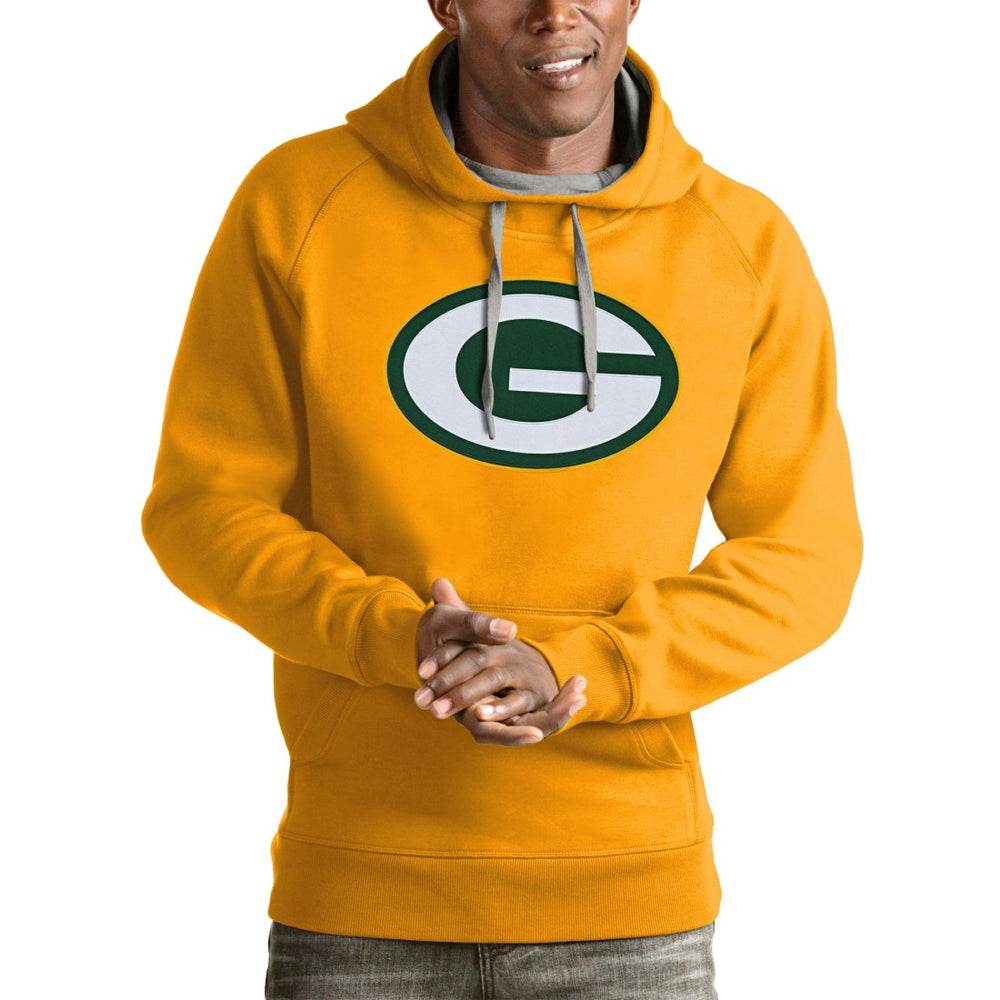Green Bay Packers Antigua Victory Pullover Hoodie - Gold - NFL