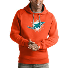 Miami Dolphins Antigua Victory Pullover Hoodie - Orange - NFL