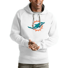 Miami Dolphins Antigua Victory Pullover Hoodie - White - NFL