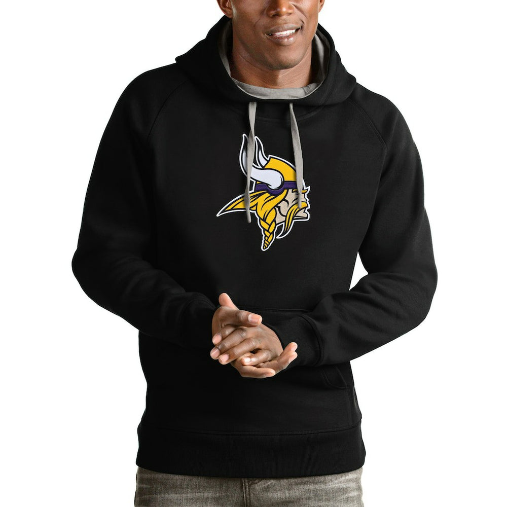 Minnesota Vikings Antigua Victory Pullover Hoodie - Black - NFL