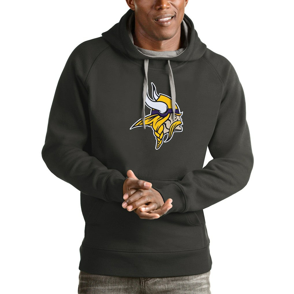 Minnesota Vikings Antigua Victory Pullover Hoodie - Charcoal - NFL
