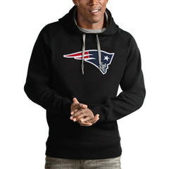 New England Patriots Antigua Victory Pullover Hoodie - Black - NFL