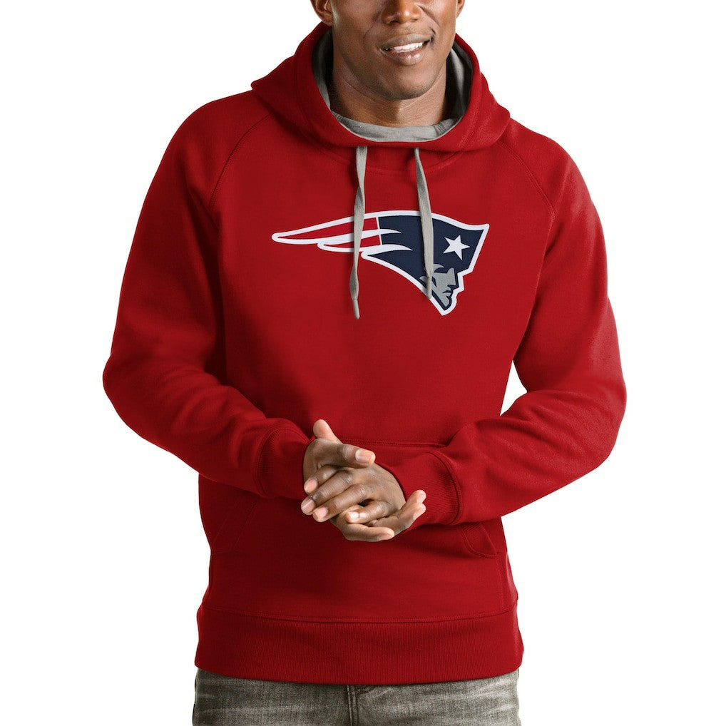 New England Patriots Antigua Victory Pullover Hoodie - Red - NFL