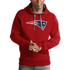 New England Patriots Antigua Victory Pullover Hoodie - Red - NFL