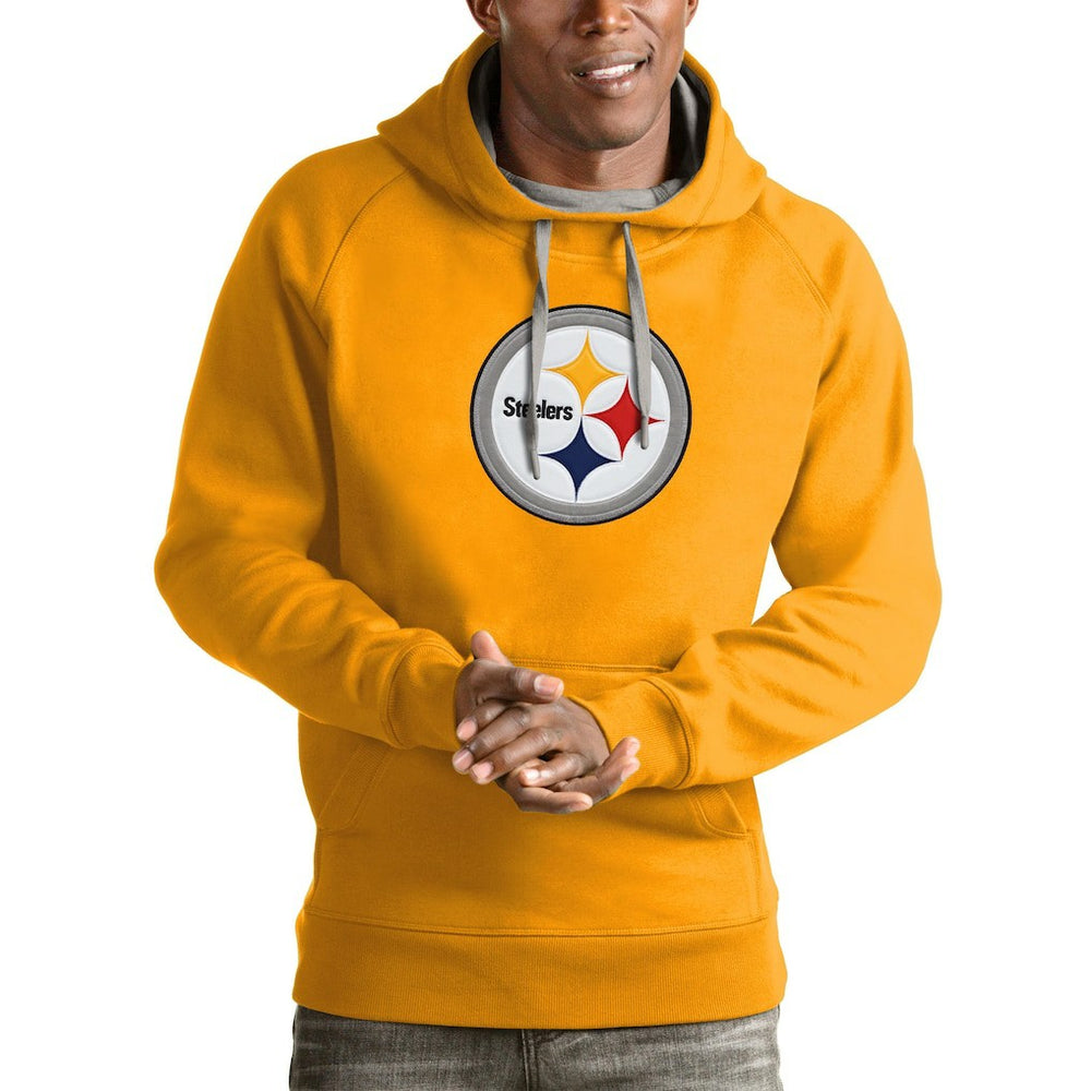 Pittsburgh Steelers Antigua Victory Pullover Hoodie - Gold - NFL