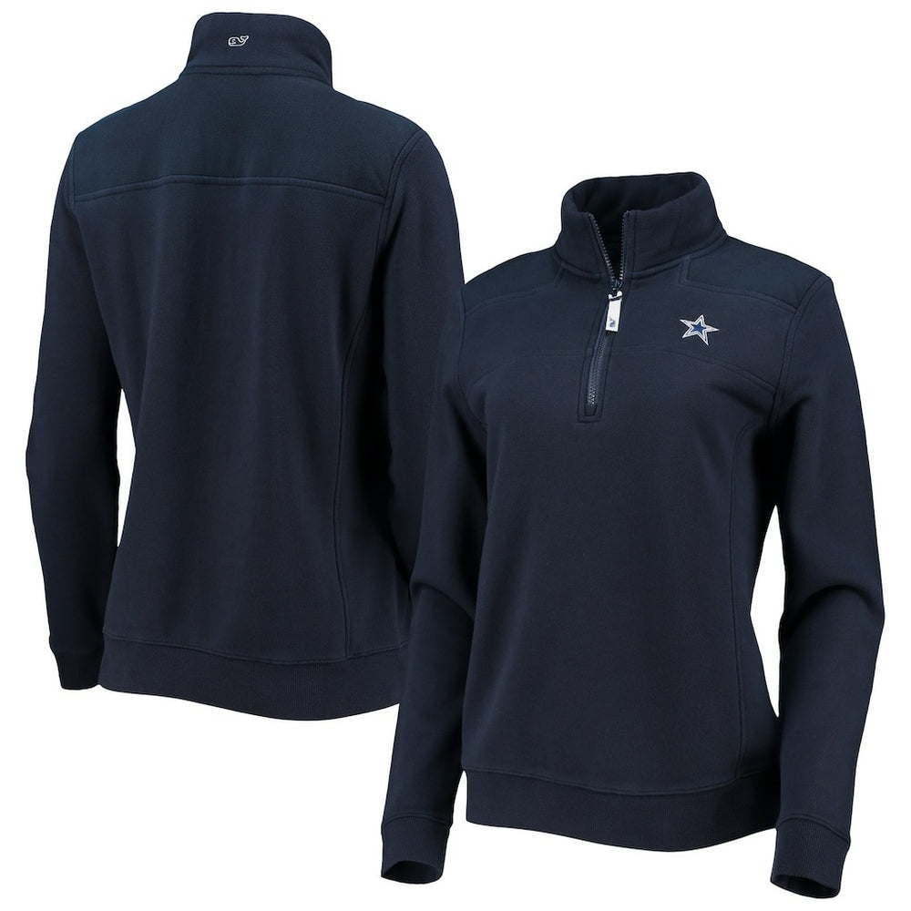 Dallas Cowboys Vineyard Vines Women's Shep Shirt Quarter-Zip Sweatshirt - Navy - NFL