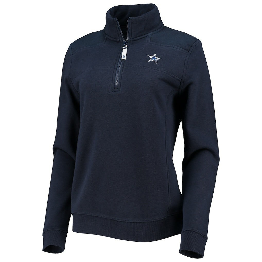 Dallas Cowboys Vineyard Vines Women's Shep Shirt Quarter-Zip Sweatshirt - Navy - NFL