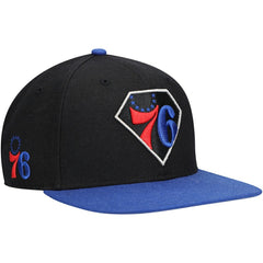 47 brand Philadelphia 76ers '47 75th Anniversary Carat Captain Snapback Hat Black/Royal