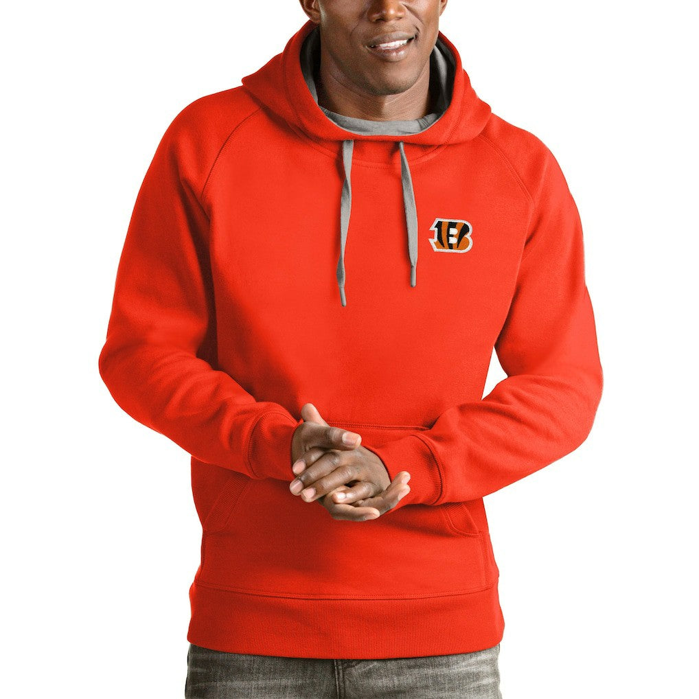 Cincinnati Bengals Antigua Logo Victory Pullover Hoodie - Orange - NFL