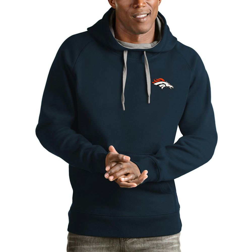 Denver Broncos Antigua Logo Victory Pullover Hoodie - Navy - NFL