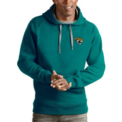 Jacksonville Jaguars Antigua Logo Victory Pullover Hoodie - Teal - NFL