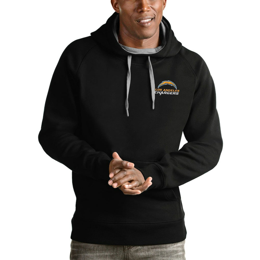 Los Angeles Chargers Antigua Logo Victory Pullover Hoodie - Black - NFL