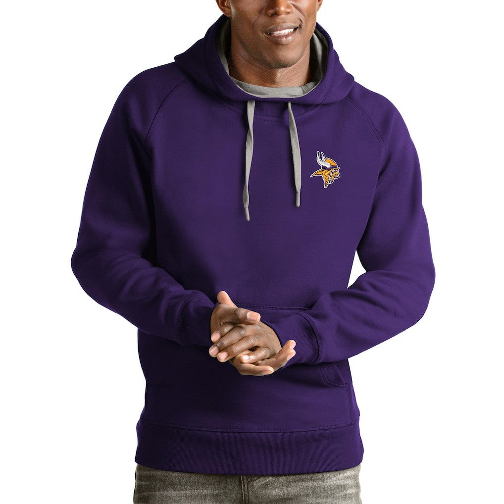 Minnesota Vikings Antigua Logo Victory Pullover Hoodie - Purple - NFL