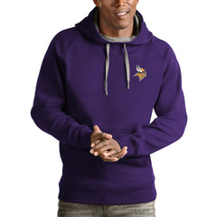 Minnesota Vikings Antigua Logo Victory Pullover Hoodie - Purple - NFL