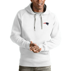 New England Patriots Antigua Logo Victory Pullover Hoodie - White - NFL