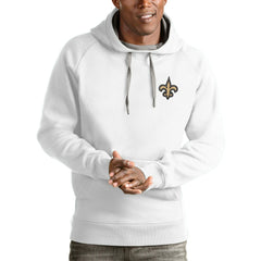 New Orleans Saints Antigua Logo Victory Pullover Hoodie - White - NFL