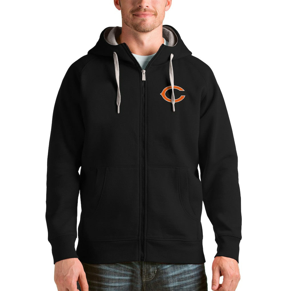 Chicago Bears Antigua Victory Full-Zip Hoodie - Black - NFL