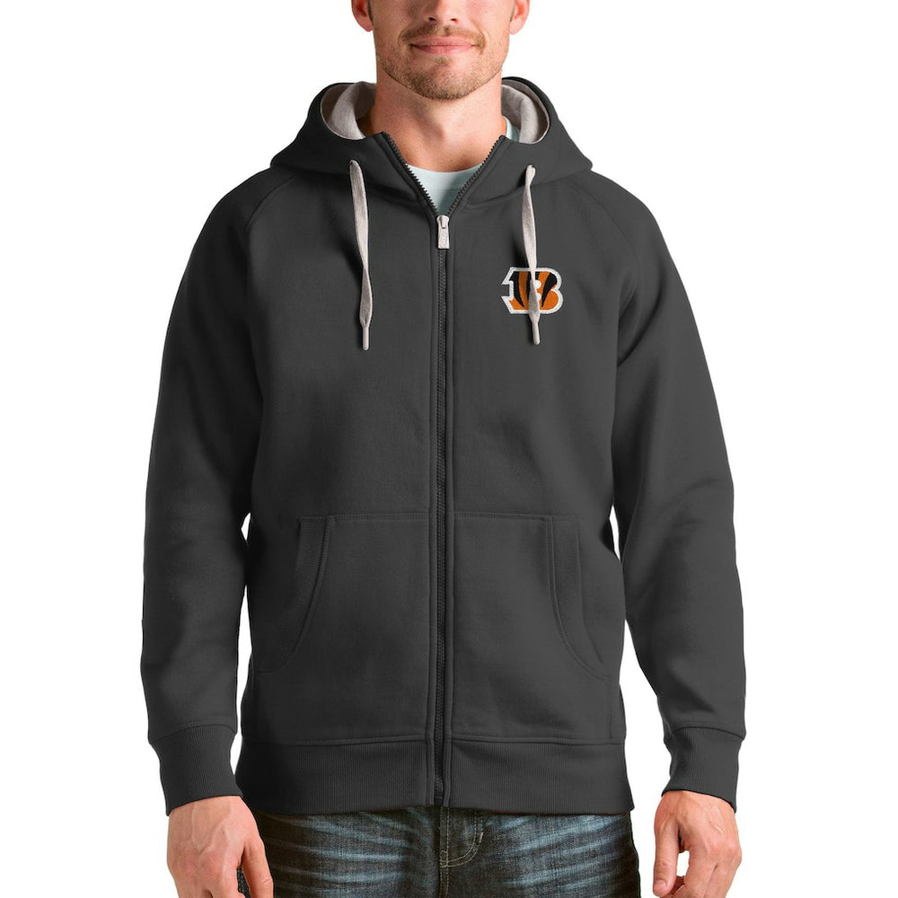 Cincinnati Bengals Antigua Victory Full-Zip Hoodie - Charcoal - NFL