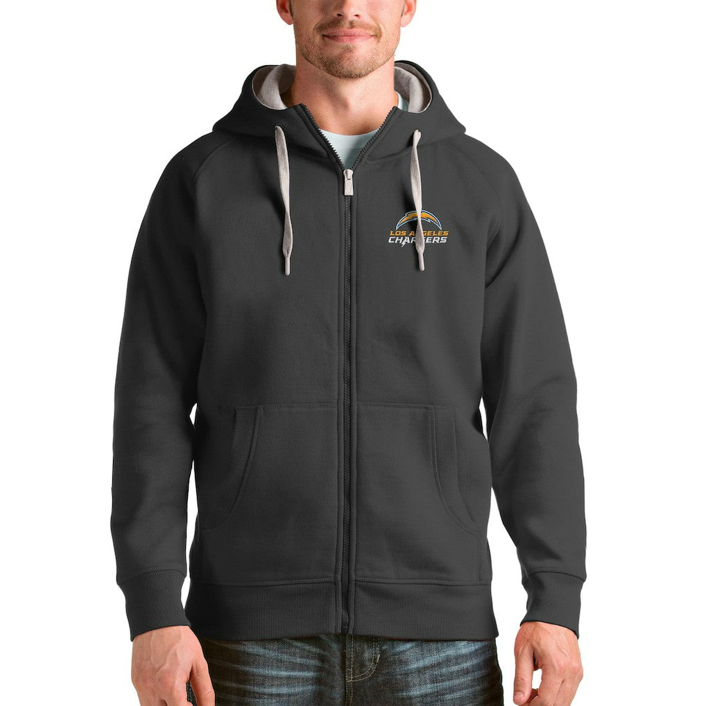 Los Angeles Chargers Antigua Victory Full-Zip Hoodie - Charcoal - NFL