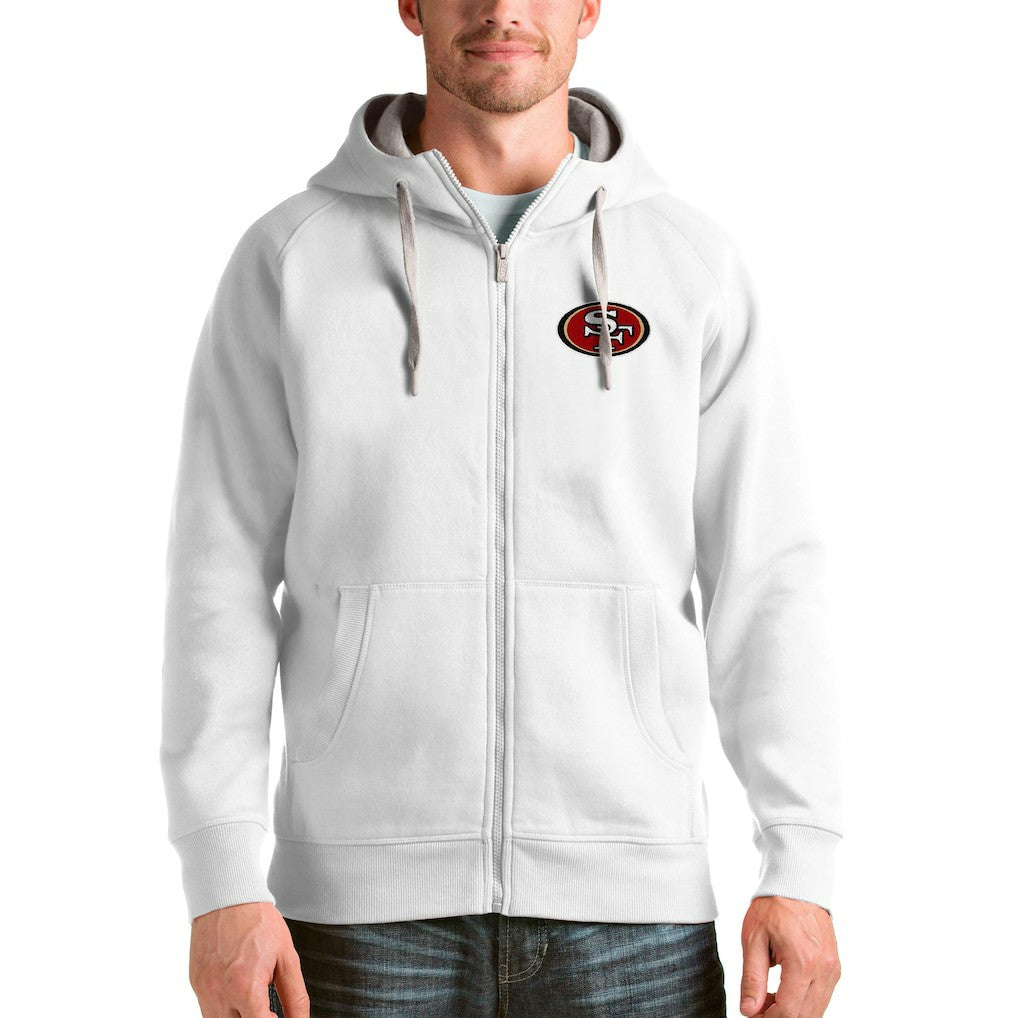 San Francisco 49ers Antigua Victory Full-Zip Hoodie - White - NFL