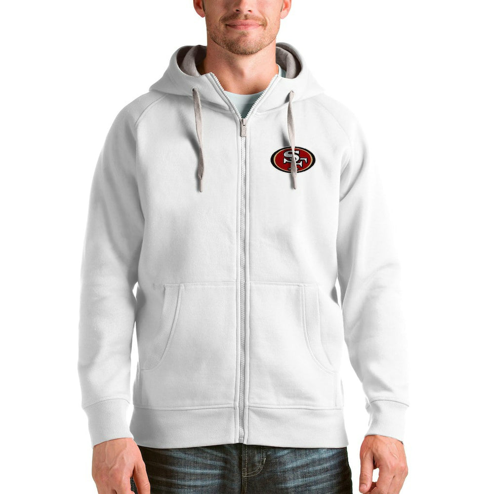 San Francisco 49ers Antigua Victory Full-Zip Hoodie - White - NFL
