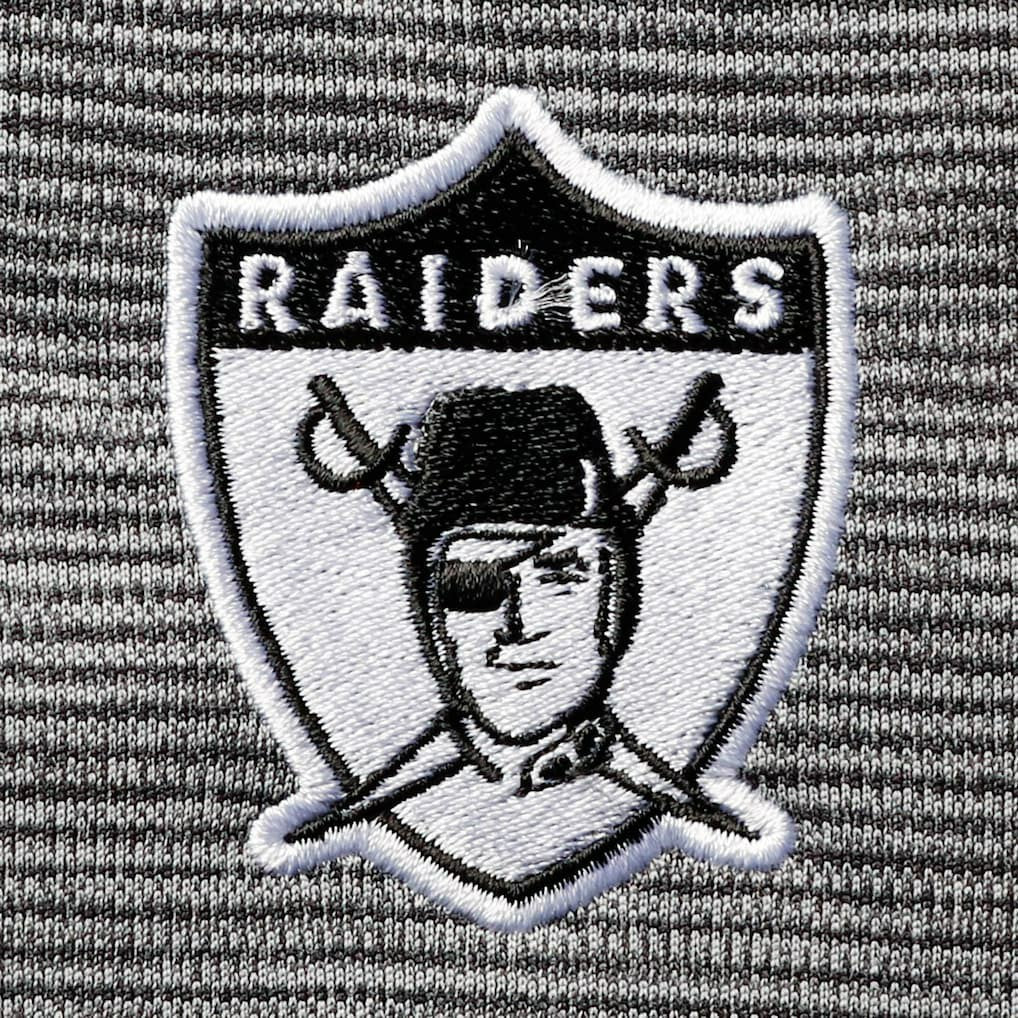 Las Vegas Raiders Antigua Throwback Cycle Quarter-Zip Jacket - Black/Heathered Gray - NFL