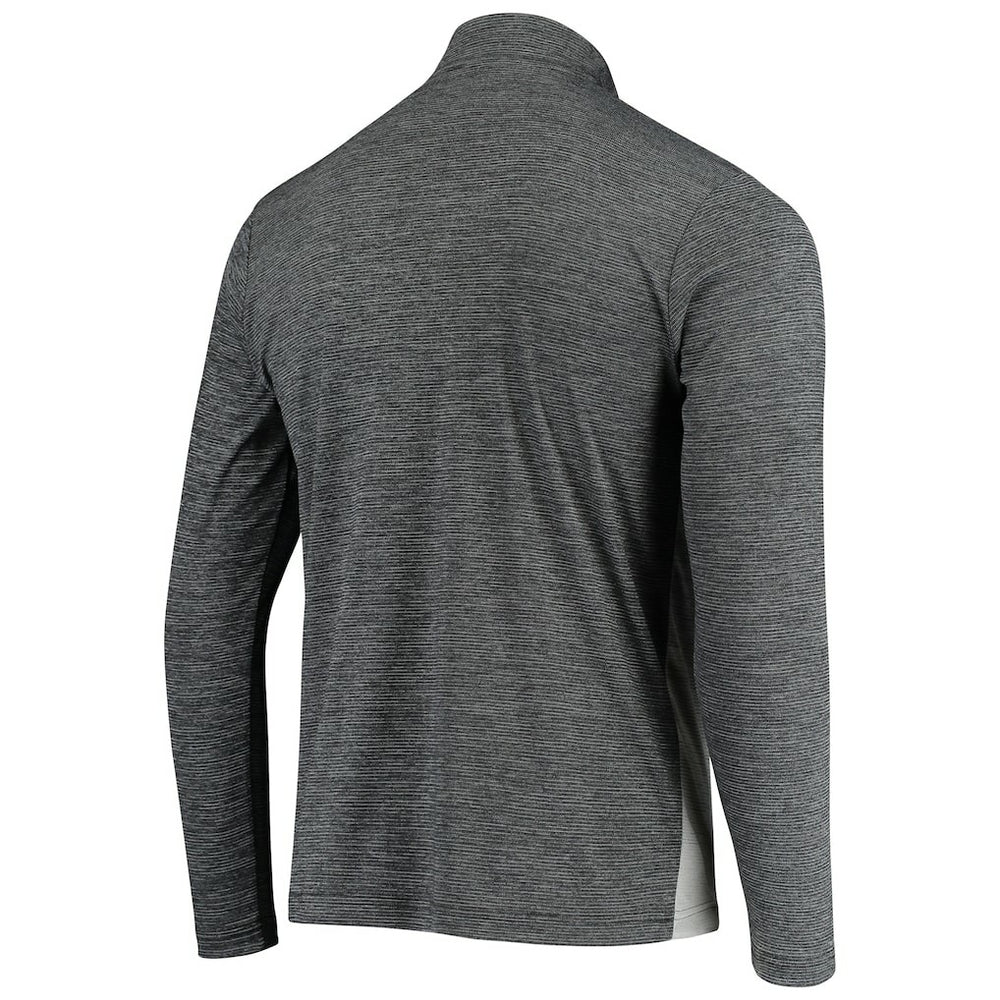 Las Vegas Raiders Antigua Throwback Cycle Quarter-Zip Jacket - Black/Heathered Gray - NFL