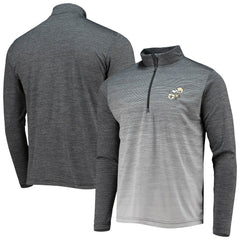 New Orleans Saints Antigua Throwback Cycle Quarter-Zip Jacket - Black/Heathered Gray - NFL