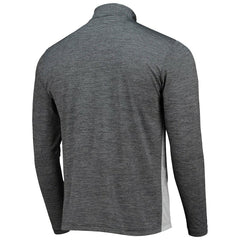 New Orleans Saints Antigua Throwback Cycle Quarter-Zip Jacket - Black/Heathered Gray - NFL