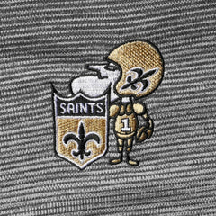 New Orleans Saints Antigua Throwback Cycle Quarter-Zip Jacket - Black/Heathered Gray - NFL