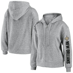 New Orleans Saints WEAR by Erin Andrews Women's Full-Zip Hoodie - Heathered Gray - NFL