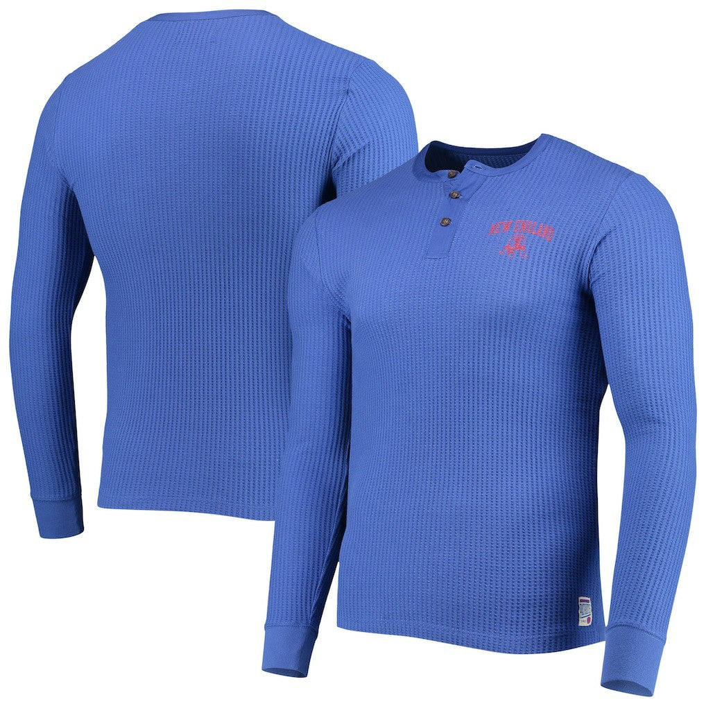 New England Patriots Junk Food Thermal Henley Long Sleeve T-Shirt - Royal - NFL