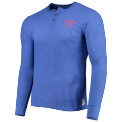New England Patriots Junk Food Thermal Henley Long Sleeve T-Shirt - Royal - NFL