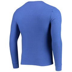 New England Patriots Junk Food Thermal Henley Long Sleeve T-Shirt - Royal - NFL