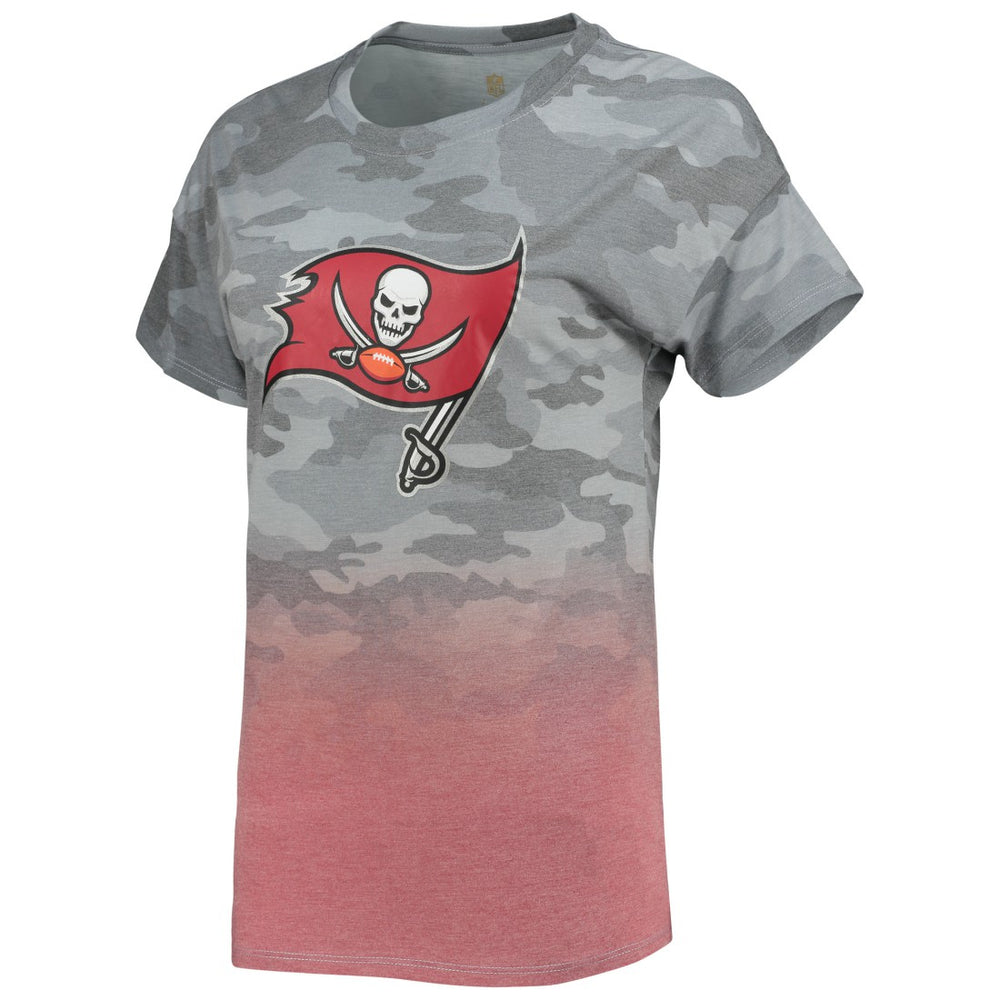 Tampa Bay Buccaneers Juniors Beth Camo Dip-Dye T-Shirt - Gray/Red - NFL
