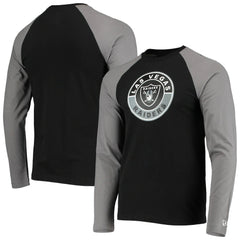 Las Vegas Raiders New Era League Raglan Long Sleeve T-Shirt - Black/Gray - NFL