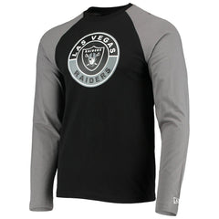 Las Vegas Raiders New Era League Raglan Long Sleeve T-Shirt - Black/Gray - NFL