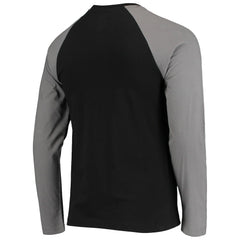 Las Vegas Raiders New Era League Raglan Throwback Long Sleeve T-Shirt - Black/Gray - NFL