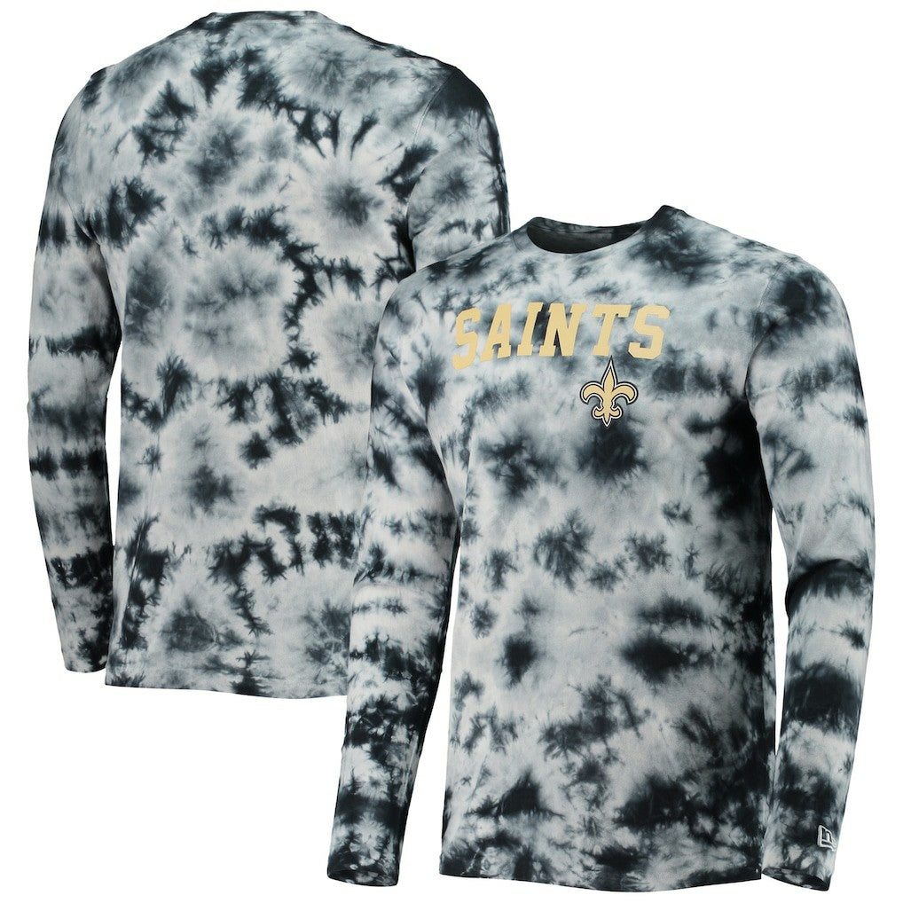 New Orleans Saints New Era Tie-Dye Long Sleeve T-Shirt - Black - NFL