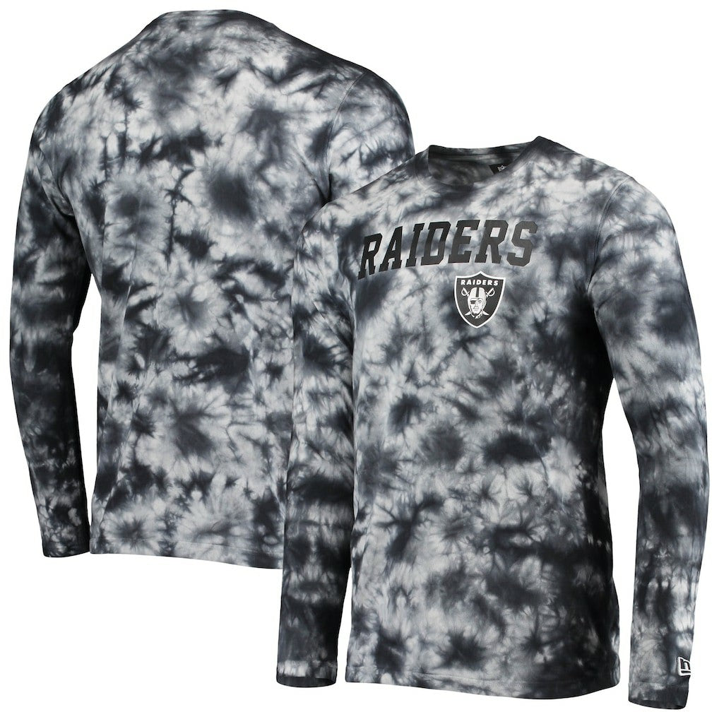 Las Vegas Raiders New Era Tie-Dye Long Sleeve T-Shirt - Black - NFL