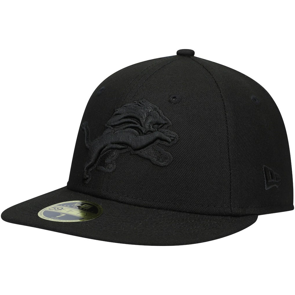 Detroit Lions New Era Black on Black Low Profile 59FIFTY II Fitted Hat - Black - NFL