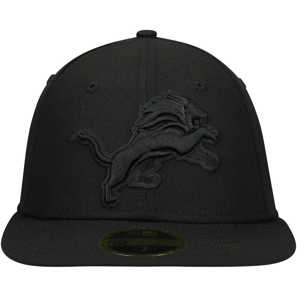 Detroit Lions New Era Black on Black Low Profile 59FIFTY II Fitted Hat - Black - NFL