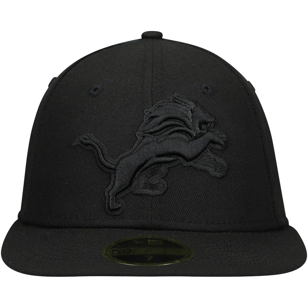 Detroit Lions New Era Black on Black Low Profile 59FIFTY II Fitted Hat - Black - NFL