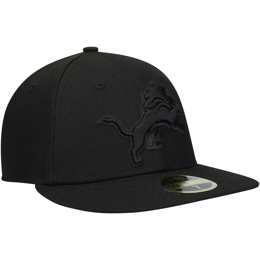 Detroit Lions New Era Black on Black Low Profile 59FIFTY II Fitted Hat - Black - NFL