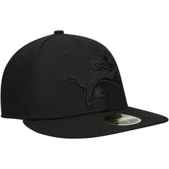 Detroit Lions New Era Black on Black Low Profile 59FIFTY II Fitted Hat - Black - NFL