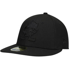 Cleveland Browns New Era Historic Logo Black on Black Low Profile 59FIFTY II Fitted Hat - Black - NFL