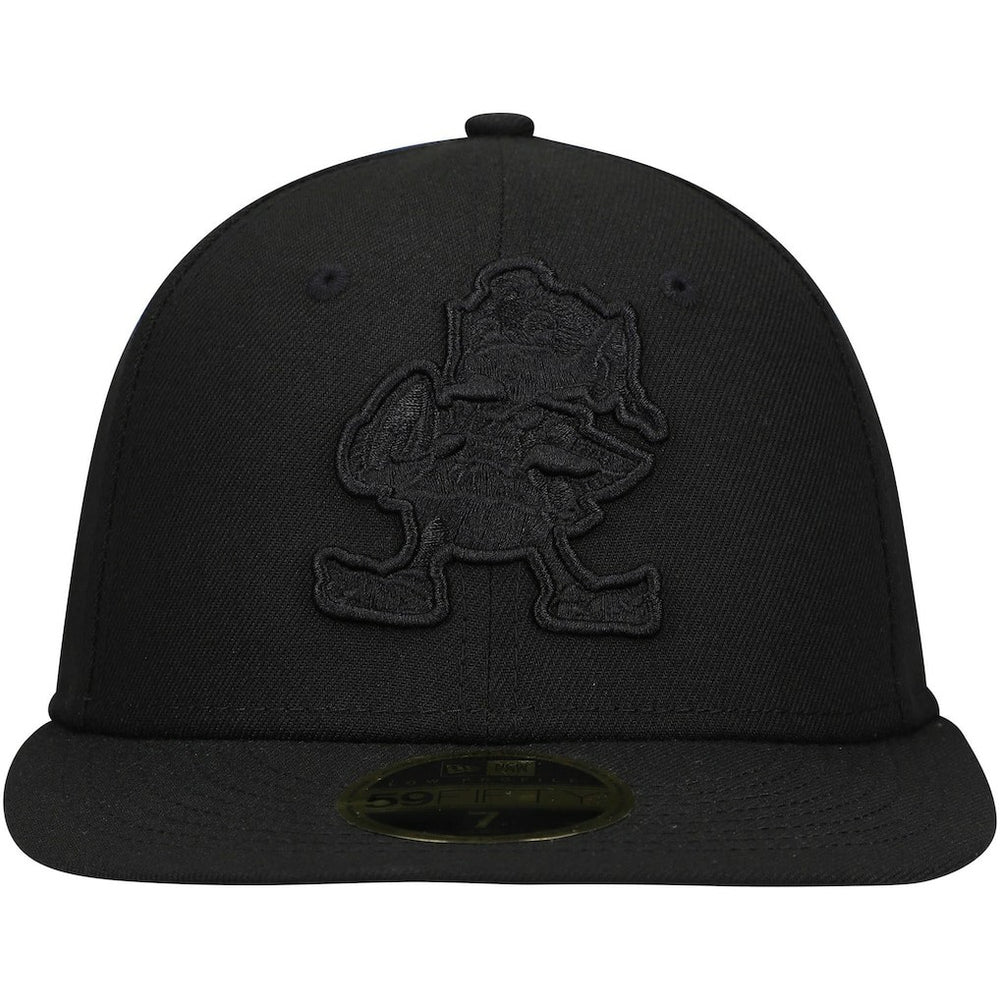 Cleveland Browns New Era Historic Logo Black on Black Low Profile 59FIFTY II Fitted Hat - Black - NFL