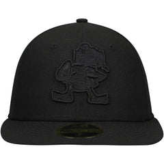 Cleveland Browns New Era Historic Logo Black on Black Low Profile 59FIFTY II Fitted Hat - Black - NFL