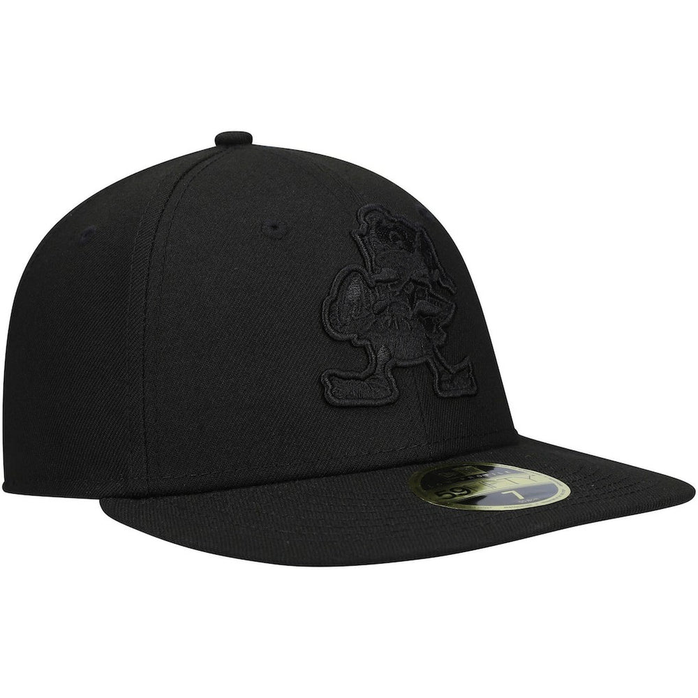 Cleveland Browns New Era Historic Logo Black on Black Low Profile 59FIFTY II Fitted Hat - Black - NFL