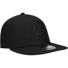 Cleveland Browns New Era Historic Logo Black on Black Low Profile 59FIFTY II Fitted Hat - Black - NFL